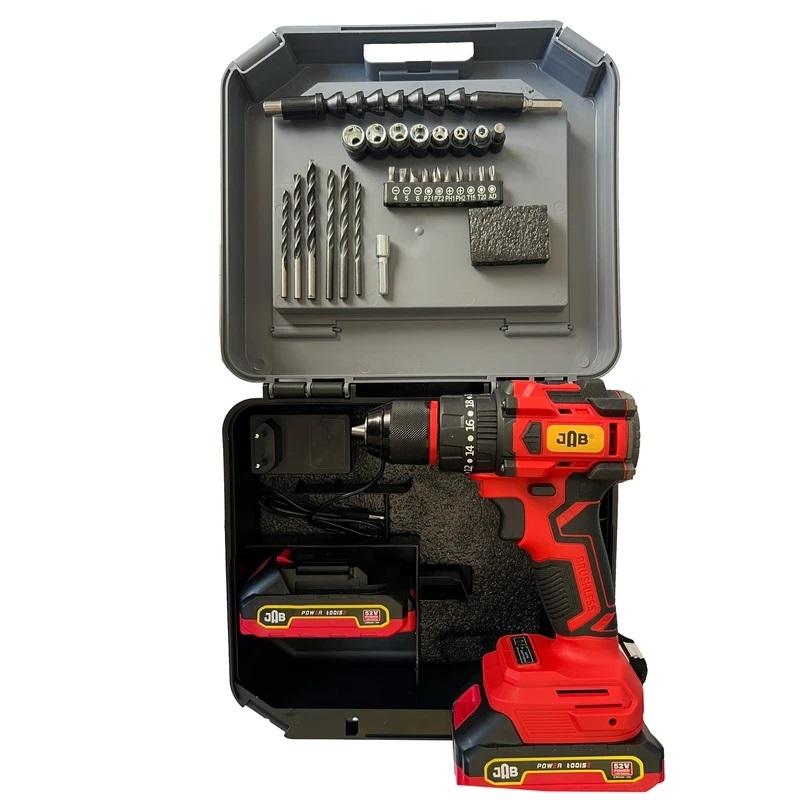 دریل پیچ گوشتی چکشی شارژی جاب مدل JB-52 MAX EDITION