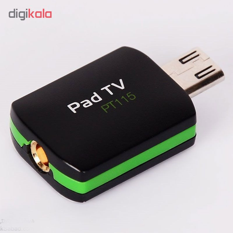 گیرنده صوتی و تصویری متفرقه مدل   PadTV PT115  سیستم‌عامل‌های قابل پشتیبانی: رابط Microusb برای اتصال به گوشی های اندروید ابعاد:8×17×22  سانتی‌متر 