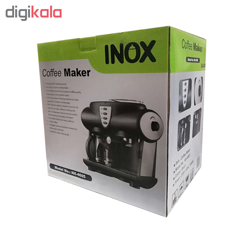 اسپرسو ساز اینوکس مدل NX-4605    حجم مخزن آب:1.5 