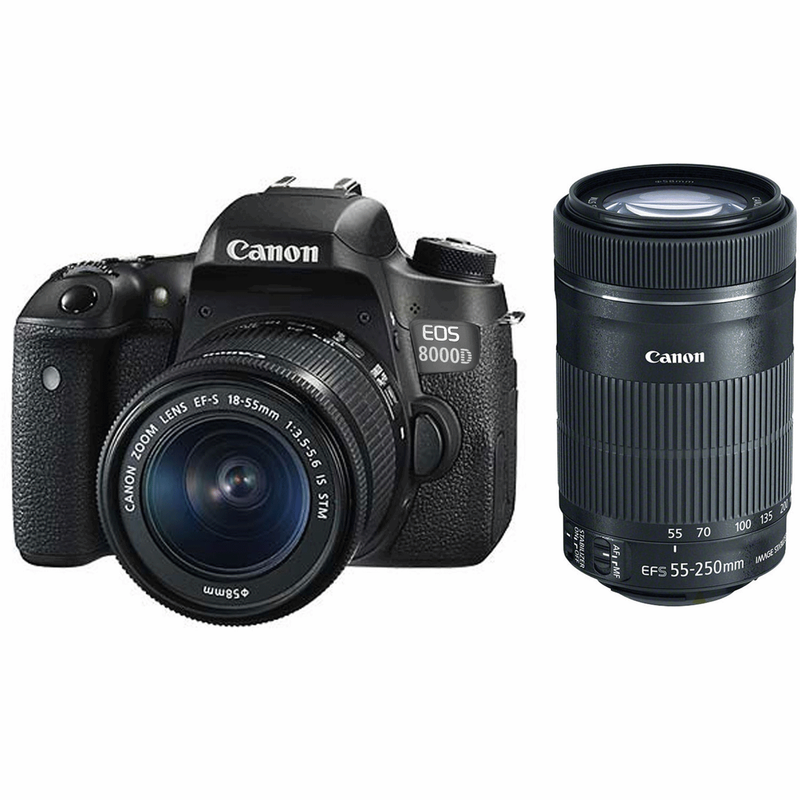 دوربین کانن مدل EOS 8000D  های 18-55  IS STM و 55-250  IS STM    