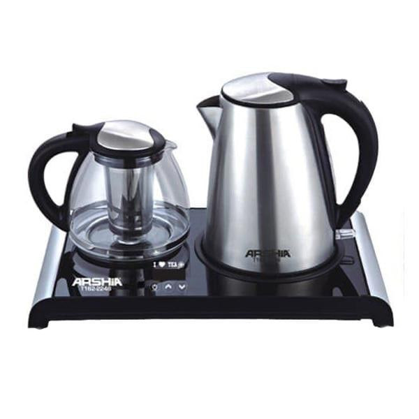 چای ساز عرشیا مدل T162-2246 وزن:2.655 گرم محدوده ظرفیت قوری:1.0 تا 1.5 لیتر ابعاد:240x430x300 سانتیمتر